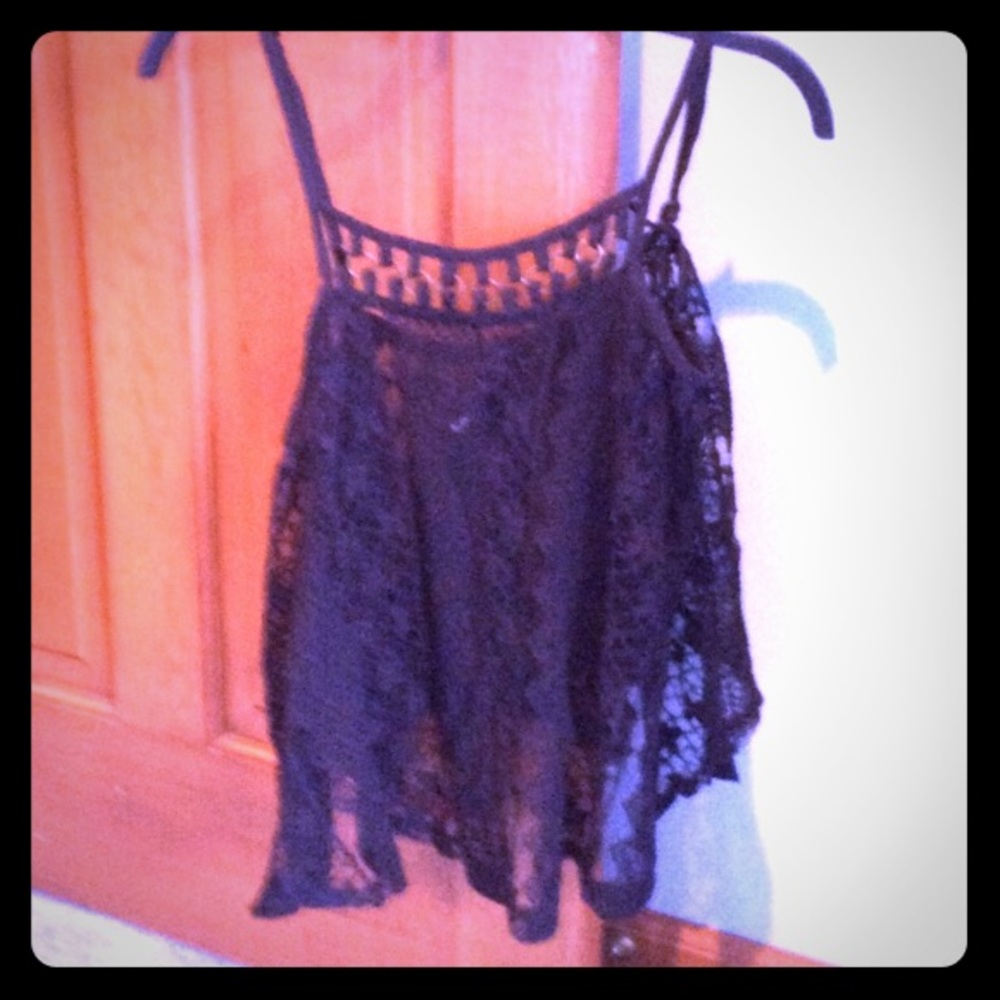 🌼🌸 Black lace blouse size: large